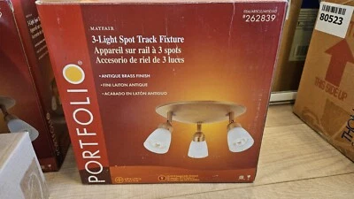 Portafolio 3 luces foco pista accesorio. Acabado latón antiguo. 3 bombillas incluidas... Foto 1 de 4