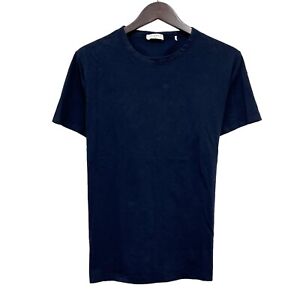 Sandro Paris Men's T-Shirt Dark Blue Crewneck Short Sleeve Cotton Bulgaria M euc
