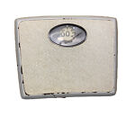 Vtg White Bathroom Silver Metal Scale Borg Circa 1950-60s Retro WORKS PERFECTLY