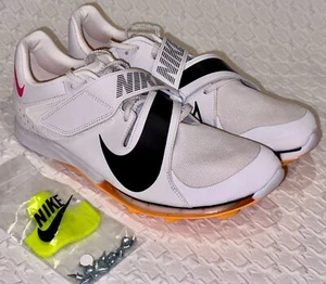 NIKE Air Zoom LJ Elite Long Jump Track Field Shoes White Black Men 9 9.5 12.5 15 - Picture 1 of 12