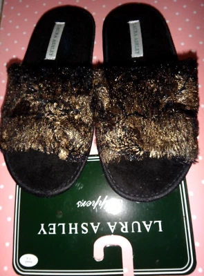 Zapatillas LAURA ASHLEY para mujer punta abierta metálicas de piel marrón suela negra talla S (5-6) Foto 1 de 3