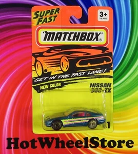 1994 Matchbox Teal Blue NISSAN 300-ZX Pink Int. Card #61 MB25-122724 - Picture 1 of 8