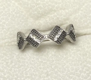 Freida Rothman Mate Sterlingsilber 925 schwarz Rhodium Lünette CZ Ring Gr. 5,75 Neu - Bild 1 von 12
