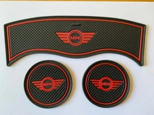 MINI (F60 ) COUNTRYMAN 2016 - 2019 (3 PART) INTERIOR CONSOLE GATE PAD SET - RED - Picture 1 of 3