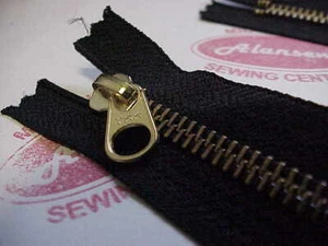 24" GENUINE YKK M5 BROWN BRASS HANDBAG NON LOCKING ZIP - Picture 1 of 2