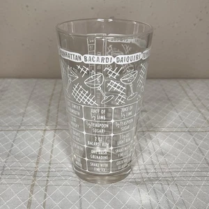 Vintage Federal Glass Cocktail Mixer Shaker Recipes Barware MCM 12 oz - Picture 1 of 8