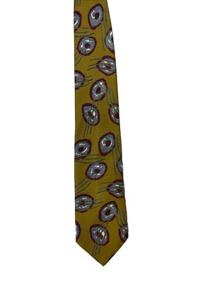 Corbata de seda GIORGIO ARMANI Cravatte para hombre ITALIA geométrica Art Deco marrón gris Foto 1 de 4