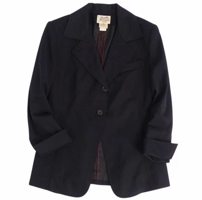 CHAQUETA A MEDIDA HERMES NEGRA USADA DE UN SOLO BOTÓN BUENA Foto 1 de 4