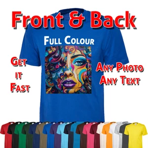 Personalised Royal Blue T Shirt Your Image Custom Photo Print Stag do Hen Party - Picture 1 of 7