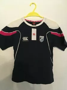 Brandneu Mädchen Jungen CCC Canterbury Cardiff blau Rugby T-Shirt Baumwolle S Small 10 y - Bild 1 von 4