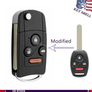 Replacement Modified Flip Remote Case for 2005 - 2015 Honda Pilot Key Shell Fob - Picture 1 of 10