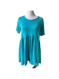 NWT Women’s Size Small Teal Blue Flowy Jersey Top By Zenana - Picture 1 of 2