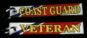 US COAST GUARD VETERAN Keychain PATCH Key Fob/Fabric SEMPER PARATUS PIN UP VET - Picture 1 of 1