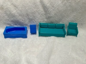 Assorted Marx Vintage Doll Furniture blue and green 1970s toys 1960s - Picture 1 of 2
