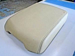 Range Rover Vogue L322 Consola Central Cubby Caja Reposabrazos Tapa Cuero Crema - Imagen 1 de 6