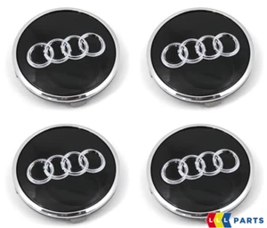 NEW GENUINE AUDI GLOSS BLACK WHEEL CENTRE CAP 4PCS 8T0601170AAX1 - Picture 1 of 6