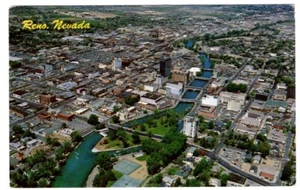 Postal NV Reno ojo de pájaro Arial View Nevada - Imagen 1 de 2