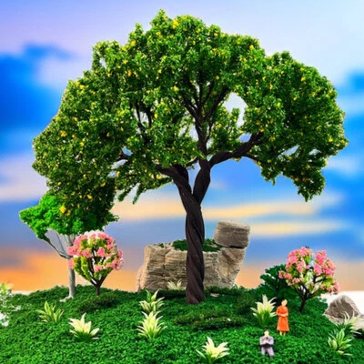 2PC 10-15CM Summer Scenery Landscape Trees Miniatures Lot HO/OO Scale Plants - Image 1 of 4