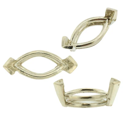 Cesta de alambre marquesa de oro blanco de 14 quilates montaje puntas en V 0,05 ct-4,00 ct Foto 1 de 4