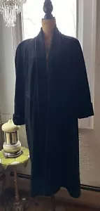Vintage JS Collections Midi Black Velvet Opera Evening Coat Duster Pockets S/M - Picture 1 of 10