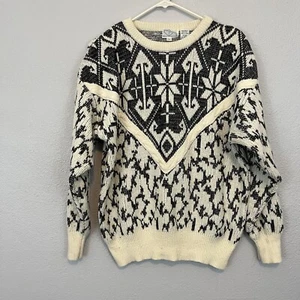 Maglione vintage Westbound bianco e nero taglia grande - Foto 1 di 6