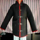 Medieval Gambeson Black And Red Viking Padded with Full Sleeves Jacket