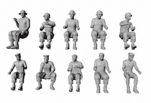 Segunda Guerra Mundial Marina de los Estados Unidos - operadores de tractores/bulldozer/conductores de camiones - juego de 10 figuras - Imagen 1 de 6