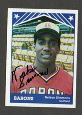 Nelson Simmons 1983 TCMA Birmingham Barons authentic autographed card Tigers