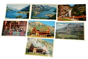 Canada Alberta Waterton Postcard Lot Lakes Prince of Wales Hotel Lobby Vtg 1960s - Picture 1 of 9