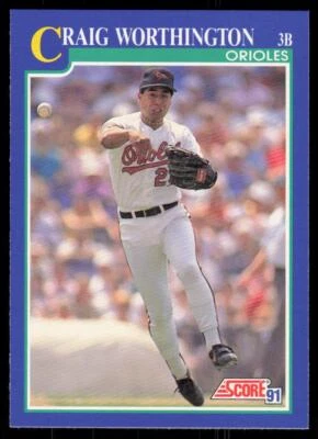 1991 Score 503 Craig Worthington Baltimore Orioles - Image 1 of 2
