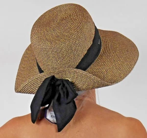 CAPPELLO DA SPIAGGIA Flip Up con Fiocco CAPPELLO DA SOLE SUN N' SAND UPF-UV ULTRA Protezione 4" BRIM - Foto 1 di 2