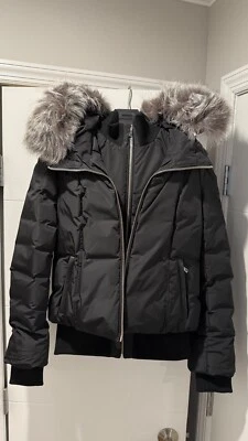 Auth Brand New WOMEN Mackage Romane Coat Black W Real Fur Small - Image 1 of 4