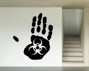 Vinyl Decal Wall Sticker Image Warning Hand Palm Biohazard Decor (n796) - Picture 1 of 3