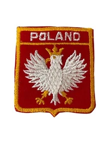 Parche de tela bordado escudo de armas escudo águila roja país de Polonia de colección - Imagen 1 de 5