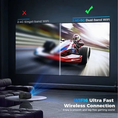 1080p nativer Android-Projektor 1920 1080p 4k BT WiFi Trapezkorrektur Projektor - Bild 1 von 4