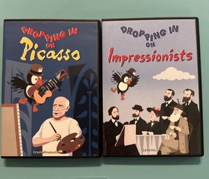 Lot Of 2 Dropping in on Picasso & Impressionists (DVD and book, 2006)art educati - Picture 1 of 3