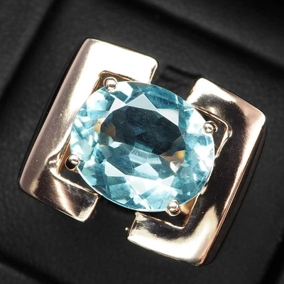 Anillos de Navidad clásicos de plata de ley 925 de 5,10 quilates de aguamarina azul marino regalos Foto 1 de 4