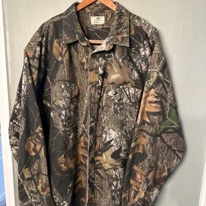 MOSSY OAK APPAREL Men’s BREAK Up Camo Long Sleeve Button Up 2XL/3XL Shirt Heavy - Picture 1 of 13