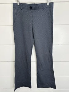 Betabrand Pants Womens Medium Petite Blue Black Pattern Flare Stretch Workwear - Picture 1 of 4
