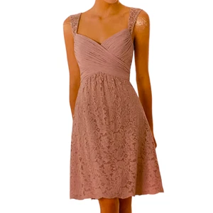 B2 Jasmine Women Dress Formal Draped Bodice Knee Length Lace Dusty Rose 10 - Picture 1 of 8