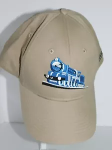 Hat Khaki Blue Train Souvenir Cap Great Chase Pointe Adventure Locomotive - Picture 1 of 10