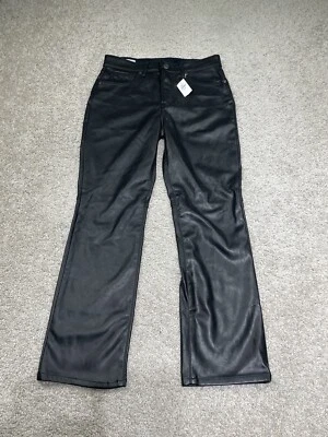 Pantalones de cuero sintético negros Gap talla 27/4 P tiro alto vintage ajustados pequeños Foto 1 de 4