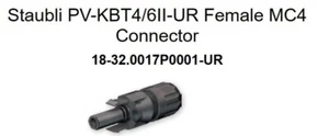 32.0016P0001-UR PV-KBT4/6II-UR - Female Cable Coupler MC4 3 COUNT - Picture 1 of 2