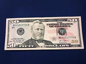 1-$50 Dollar Bill 2013 Circulated Lucky Triple Serial# ….777., Nice Condition - Picture 1 of 2