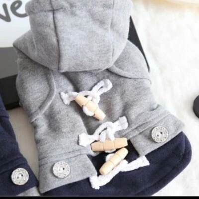 Suéter con Capucha Ropa para Mascotas Tema Azul Marino Gris Azul Marino Mediano  Foto 1 de 4
