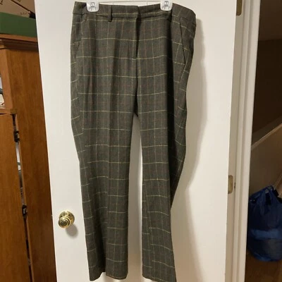 Chadwicks of Boston 女式绿色羊毛格子裤子 16 码 — 第 1/4 张图片