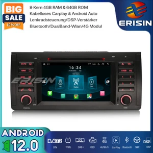 64GB Navi Android 13 Autoradio GPS DAB+ CarPlay DVD Wifi SWC TPMS Für BMW X5 E53 - Bild 1 von 23
