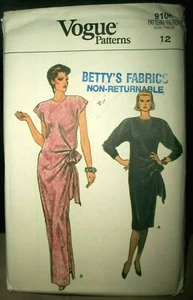 Miss Vogue 9106 Pattern Vintage Dress Day Evening Side Ft Bk Pleat Size 12 UNCUT - Picture 1 of 2