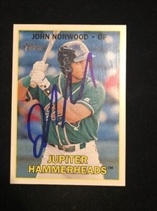 JOHN NORWOOD 2016 TOPPS HERITAGE AUTOGRAPHED SIGNED AUTO BASEBALL CARD 134