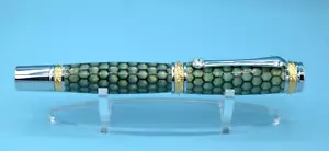 Waben ""Nebelgrün"" majestätischer Tintenroller in Chrom/22kt vergoldet - Bild 1 von 24